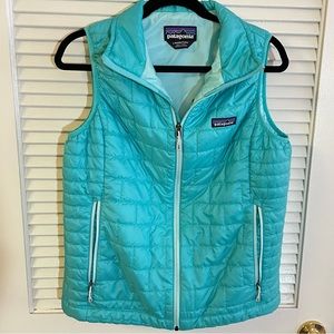 Patagonia | Aqua Blue Nano Puff Primaloft Full Zip Insulated Vest Size: L